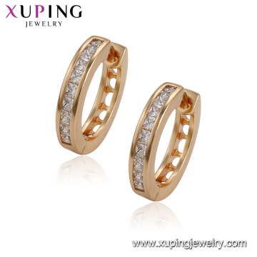 96090 xuping fashion latest gold earring designs Hoop earring in 18k plating china wholesale